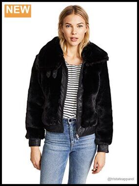 Womens Faux Fur Coat Long Sleeve Zipper Jacket Furry Outerwear Winter